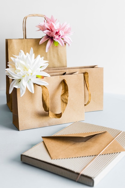 Brown paper bags and envelope