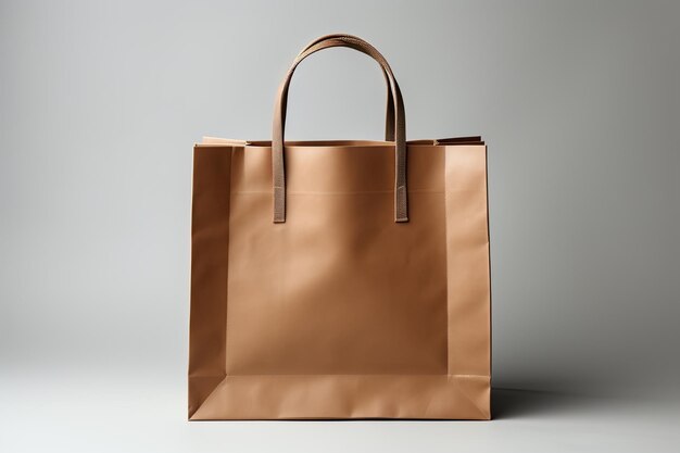 Photo brown paper shopping bag mockup