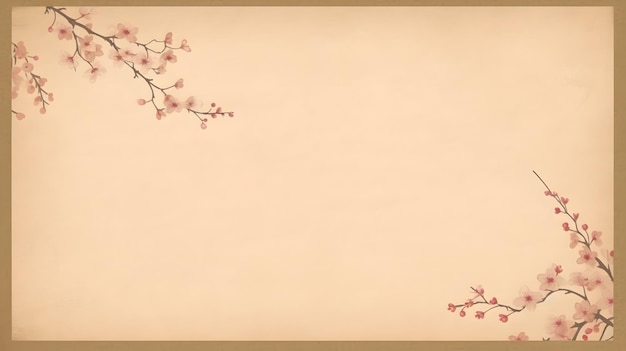 A brown paper with pink flowers