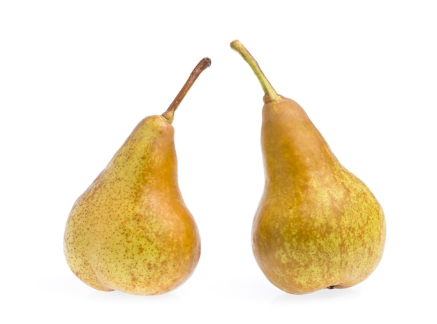 brown pears isolated on white background