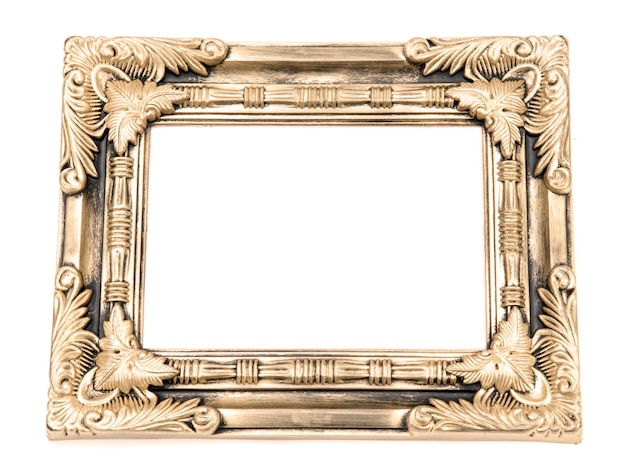 Brown picture frame isolated 