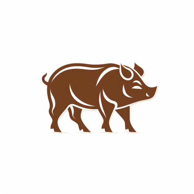 Foto brown pig logo design farm security administration esthetiek met minimalistische lijnen
