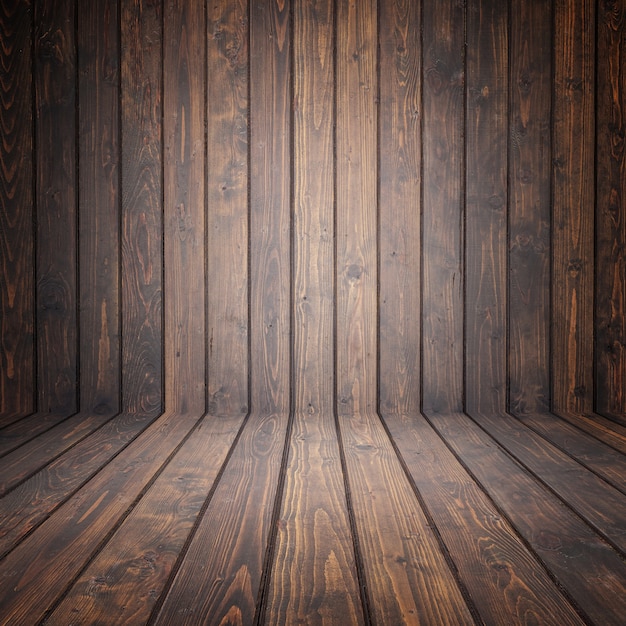 Brown pine wooden empty space. perspective wall. For display or montage product design