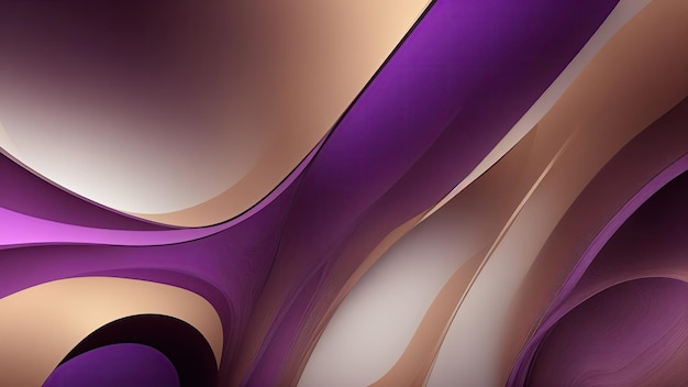 Коричневый и фиолетовый градиент изогнутые линии абстрактный фон