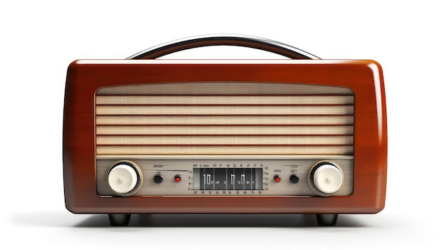 a brown radio with a number on the front.