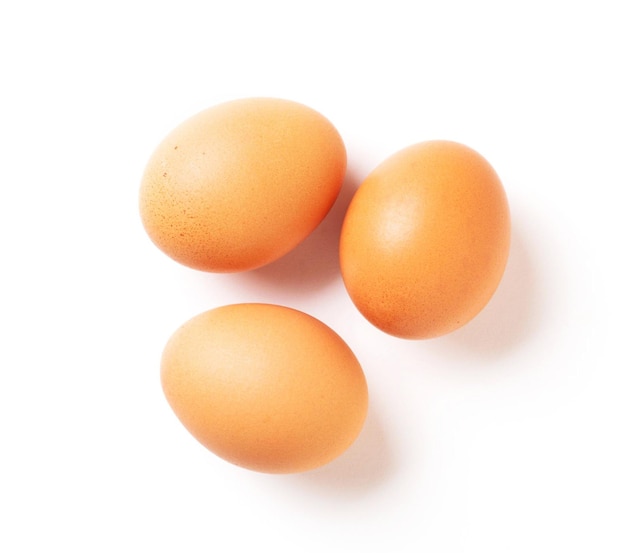 Brown raw chicken eggs