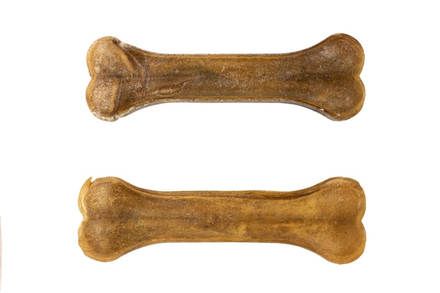 Photo the brown rawhide pressed dog bones