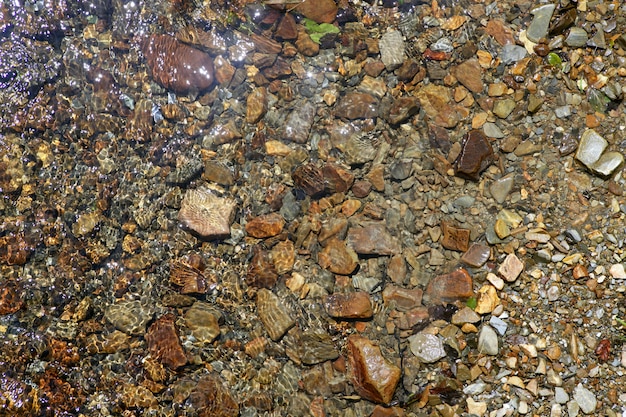 갈색 강 돌 바닥 배경 텍스처