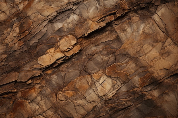 균열이 있는 갈색 바위 질감 거친 산 표면