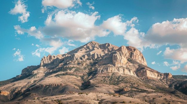 Brown Rocky Mountain Under the Blue Sky