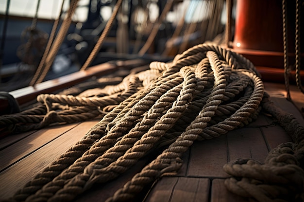 Brown Ropes and Wooden Handles