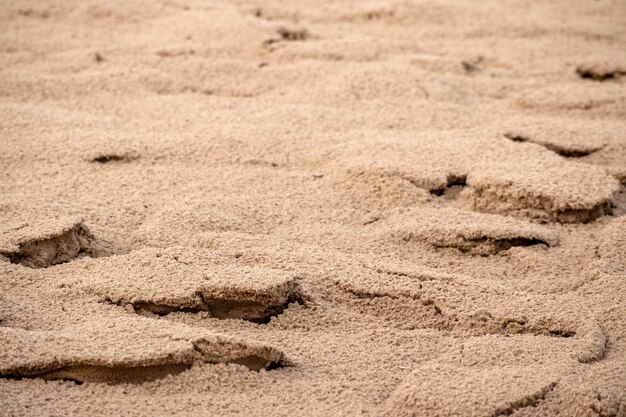 Brown sand in relief created by the wind