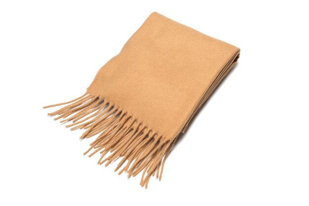 Brown scarf isolated on white background.