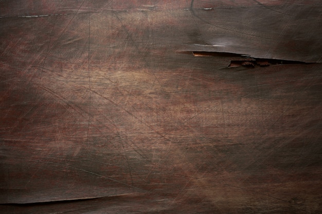 Brown scratched wooden board