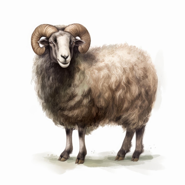 Brown Sheep Illustration