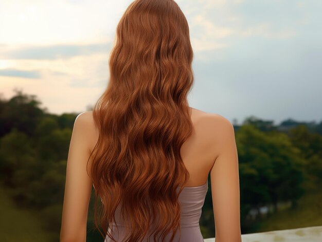 Brown shiny hair Shampoo or oil advertising