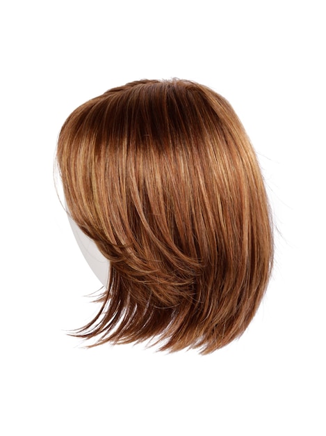 Brown shiny hair on white background, isolated