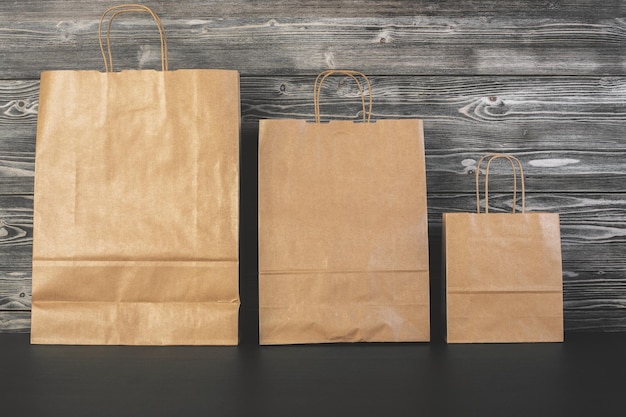 Brown shopping bags front