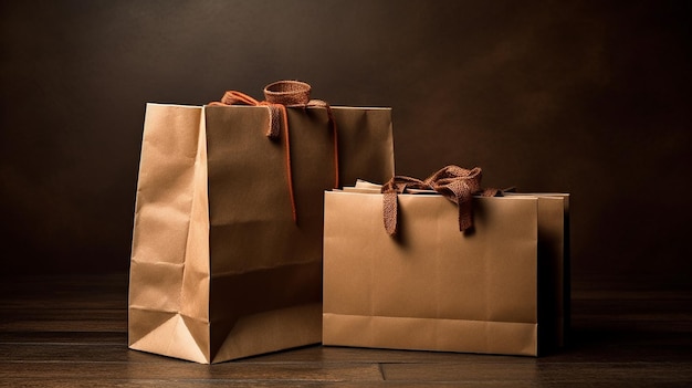 Brown shopping bags held by hands embody the joy of retail therapy