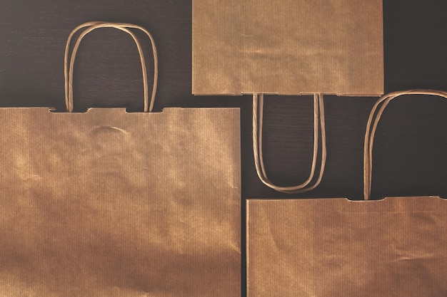 Photo brown shopping bags top