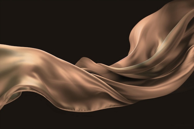 A brown silk fabric with a white sheet and a black background.