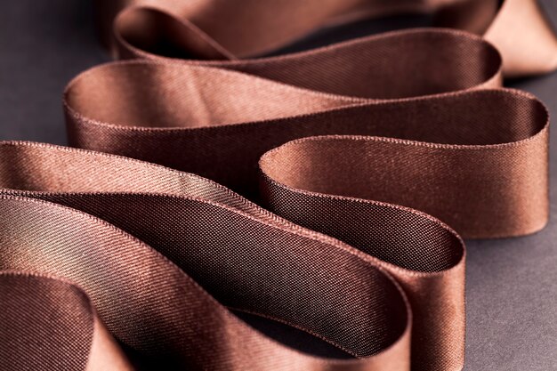 Brown smooth satin ribbon