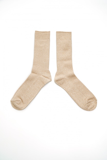 brown socks isolated