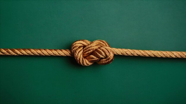 Brown solid rope with a difficult knot