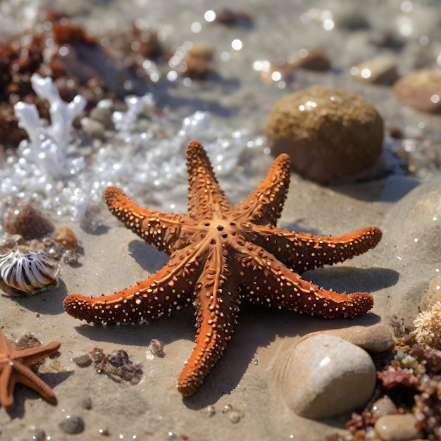 Brown Starfish in Coastal Beauty
