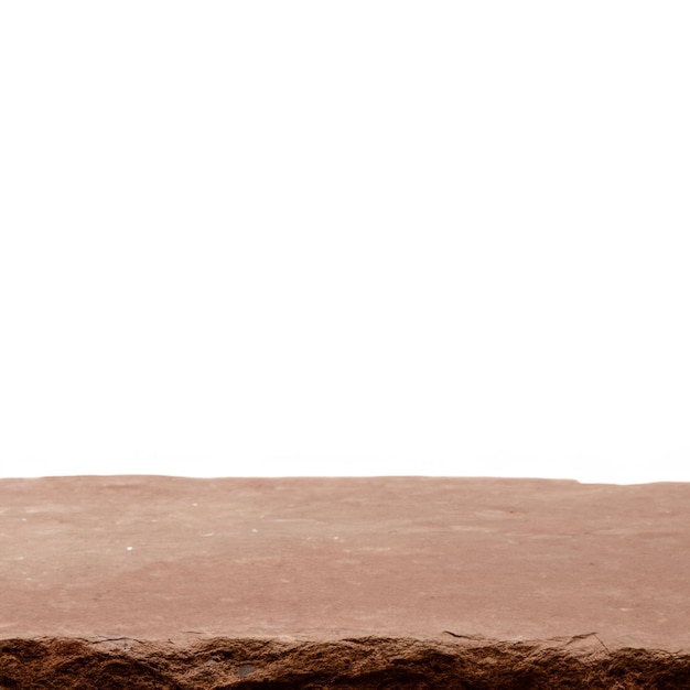 Photo brown stone surface with white background