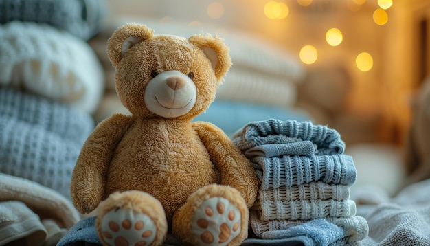 Brown stuffed teddy bear HD 8K wallpaper Stock Photographic Image