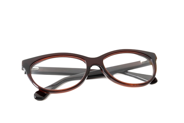 Brown stylish plastic eyeglass frame 