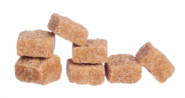 brown sugar cubes isolated