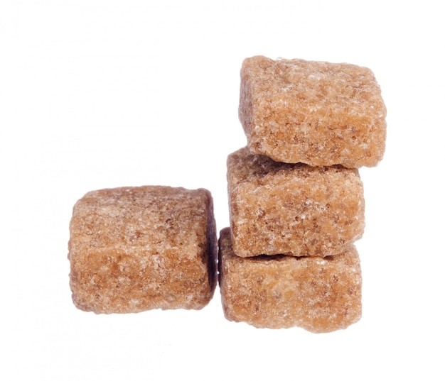 brown sugar cubes isolated