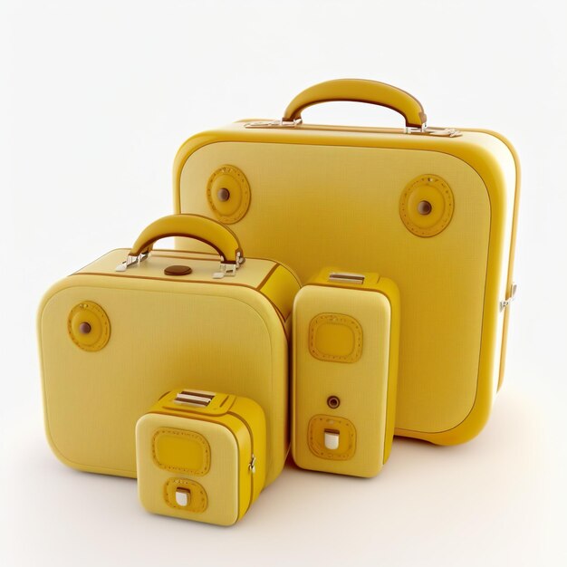 Brown suitcase on white background generative ai