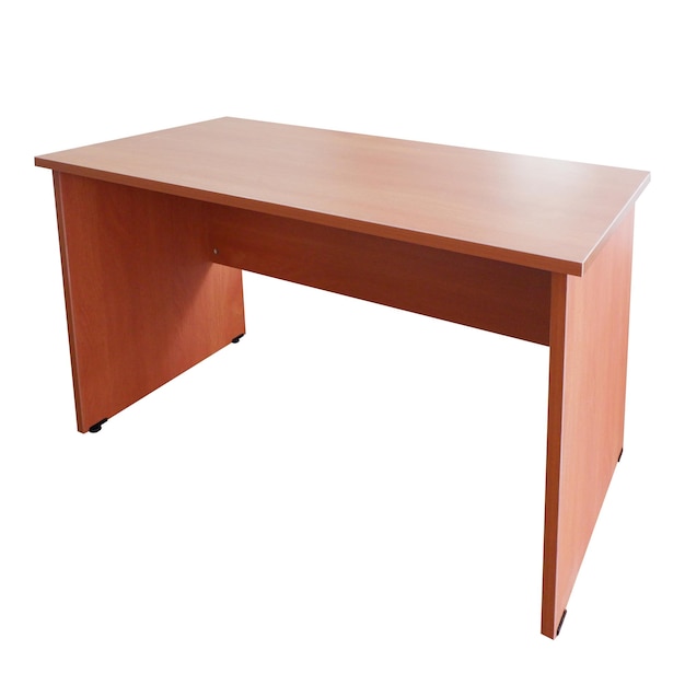 Brown Table for Work in White Background