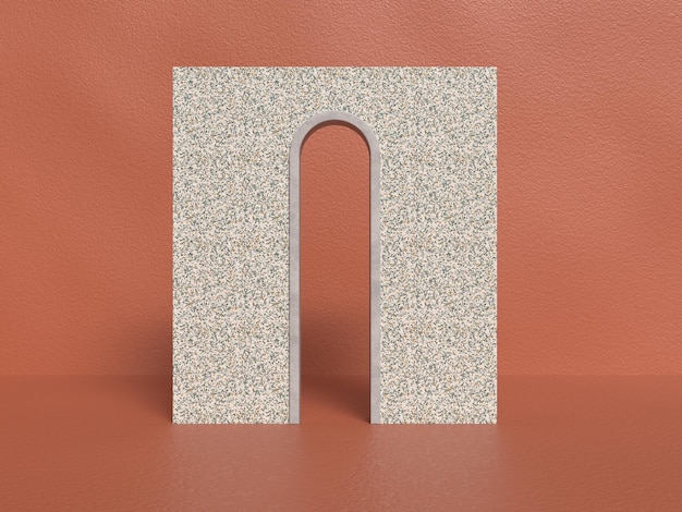 A brown and tan wall with a white letter n in the middle.