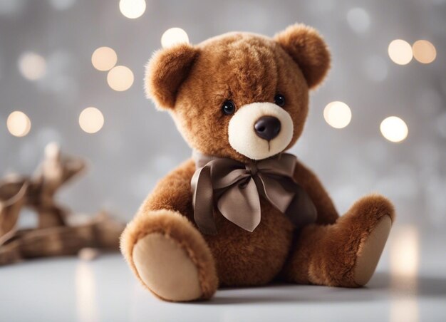 A brown teddy bear 2d on a white background