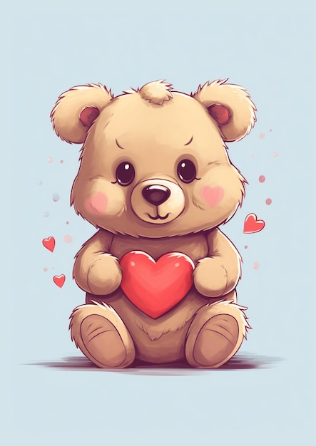 a brown teddy bear holding a heart that says quot love quot