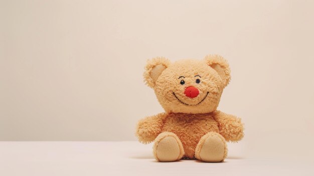 Brown Teddy Bear Sitting on White Surface