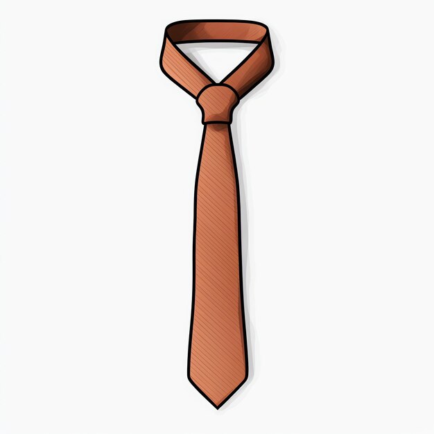 Photo a brown tie with a white background