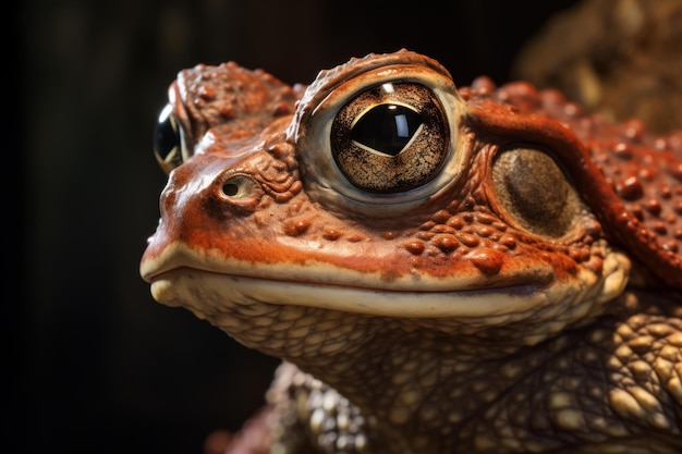 Photo brown toad closeup photo generate ai