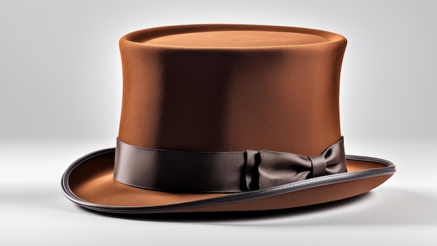 brown top hat isolated on white background