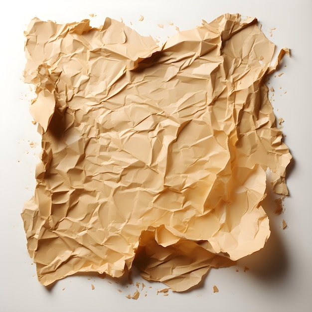 Brown torn paper on transparent background