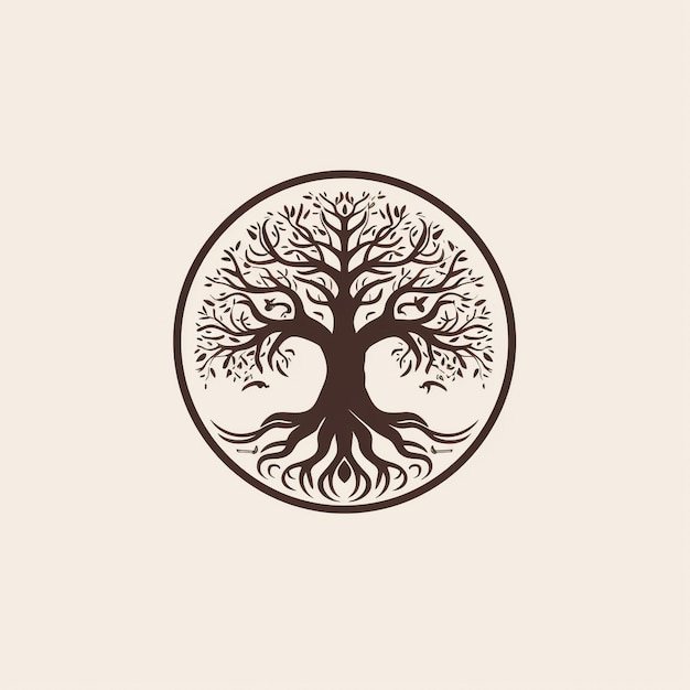 Photo a brown tree logo with the title'tree of life '