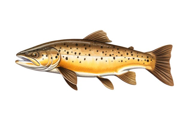 Brown trout icon on white background ar 32 v 52 Job ID c79f6b4ebb424ed59def9fb0f76214b3