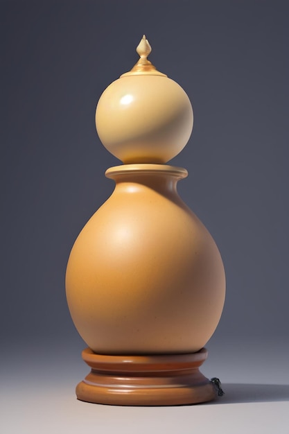 A brown vase with a single knob on the bottom.