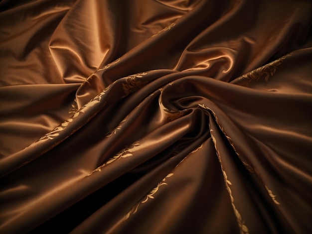 Brown Velvet Fabric with Drapery