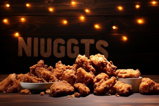 Photo a brown wall with the word nuggets on it