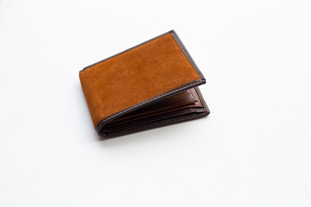 Brown wallet isolated on white background